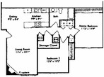 2 Bedroom / 1 Bath (1027 sq. ft.)