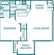 1 Bedroom 1 Bath - E