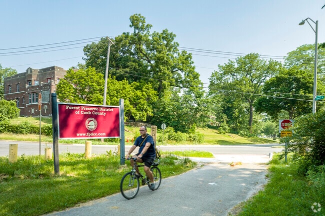Residents keep an active lifestyle biking on miles of trails Chicago Heights.
