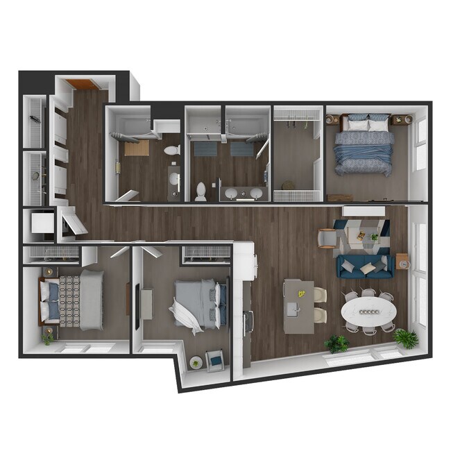 Plano de planta - The Heron Flats and Lofts