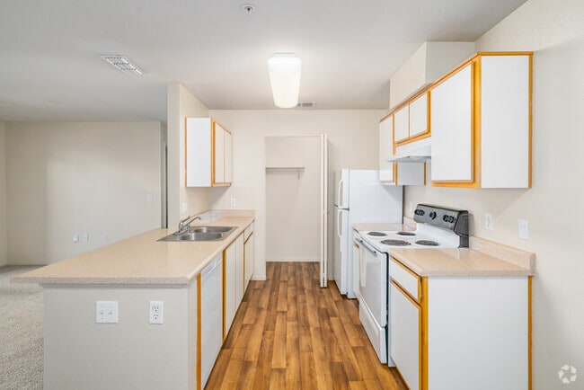 1BR, 1BA - 645SF - Kitchen - KNOLLS AT GREEN VALLEY - Income Restrictions
