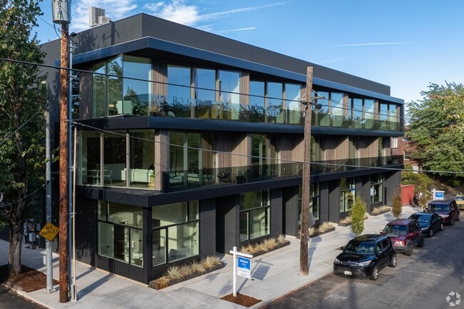 Modern condo complexes are dotted throughout the Alphabet District.