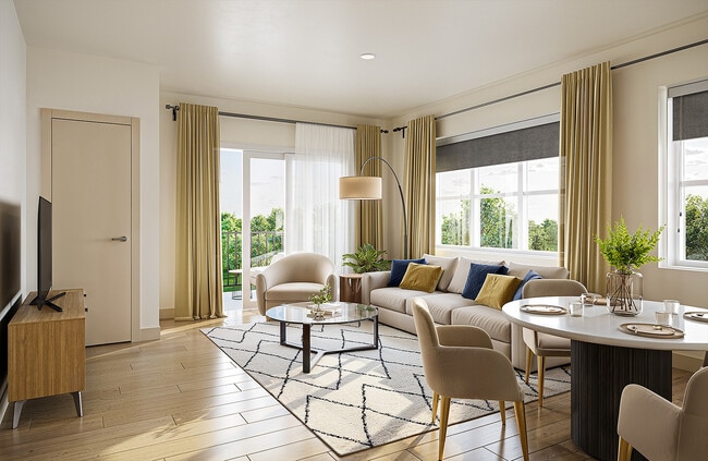 Unit Living Room - Rye Apartments