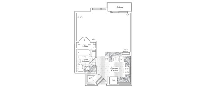 Cascades Luxury Apartments - XL Plus tipo estudio, con Petrified Pisos de madera disponibles en agosto de la mudanza - Cascades Luxury Apartments