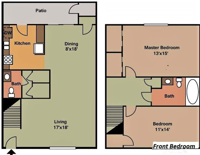 Plano de planta - Foxwood Apartment Townhomes