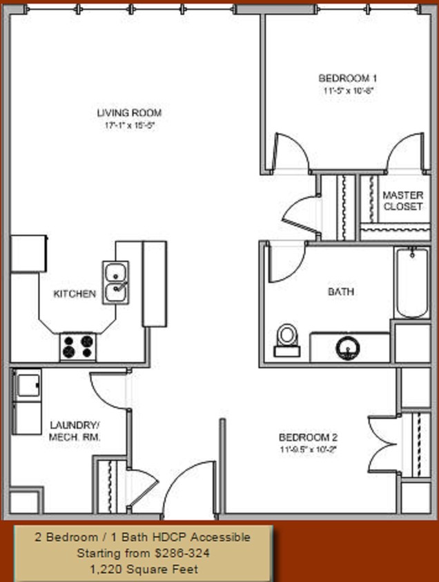 2BR/1BA - Greystone Place