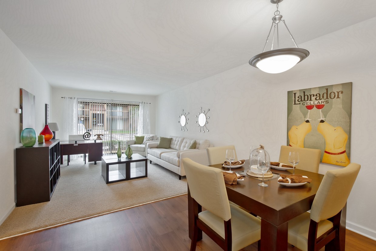 Spacious Living and Dining Area - Lakeside Village Apartments