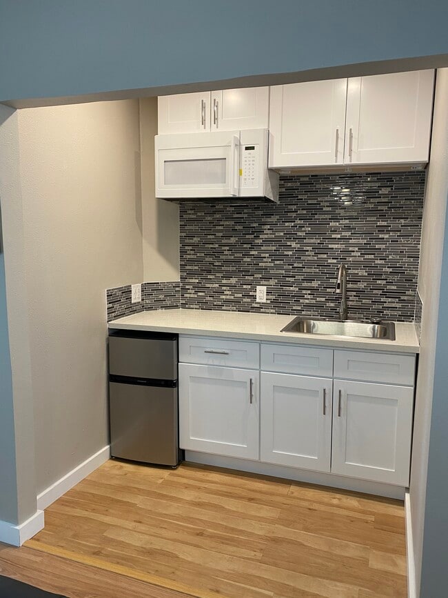 Kitchenette w/ Quartz countertop and portable induction stove - 777 Stephens Avenue