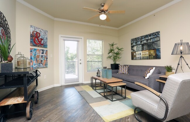 Living room with hard surface flooring - eaves Twin Creeks