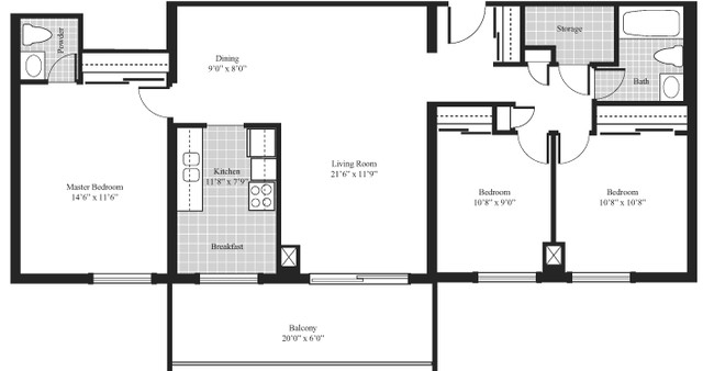3BR/2BA - Clipper Apartments