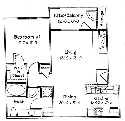 1 dormitorio/1 baño - 9th St Apartments