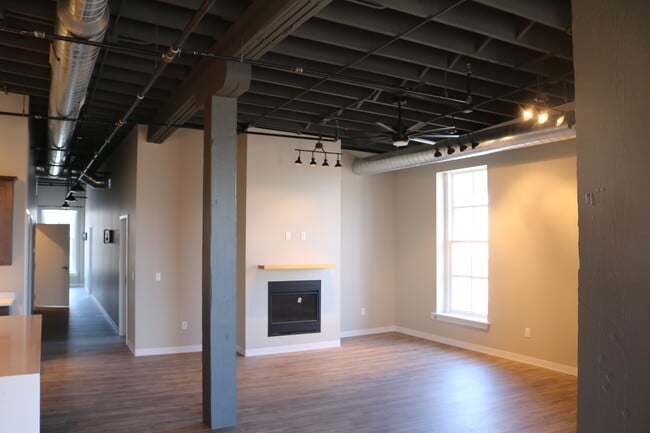 Living Room with Electric Fireplace - 628 Washington St