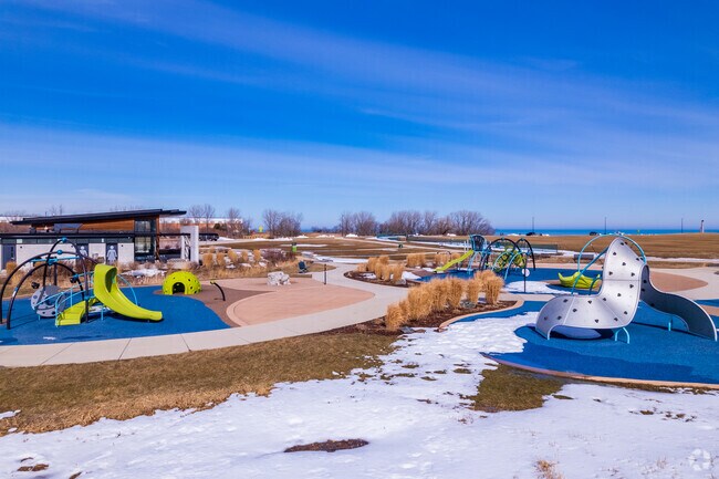 Lake Vista Park has multiple play options for children.