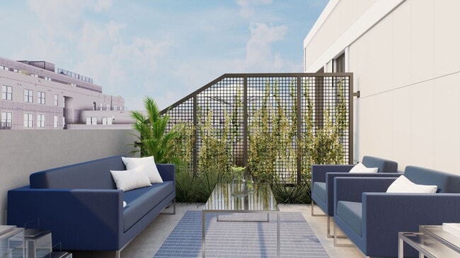 Terraza amueblada con sombrilla. - 6803 Cameron Dr NW