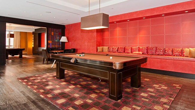2 Gold St Apartments New York Ny Photo Of 2 Gold St Billiards Room With Plush Bench Seating Windows And Pool