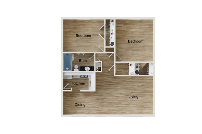 2 Bedroom 2D.png - Claridge Apartments