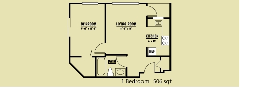 1HAB/1BA - Mercer Court Apartments