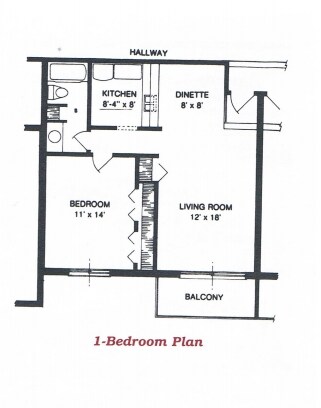 1-Bedroom Plan - Highbranch Apartments