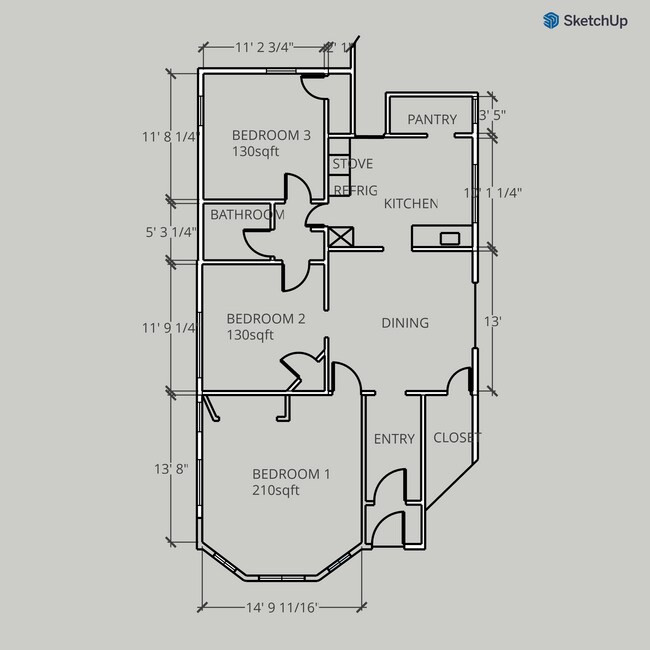 Plano de planta - 308 S Broom St