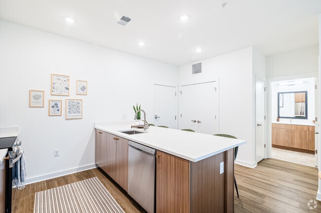 The River - 2BR, 2BA - 1,000SF - Kitchen - The Alder on Dabney Apartments