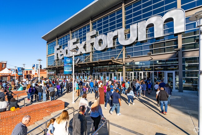 The FedEx Forum is located in Downtown Memphis just off Beale Street.