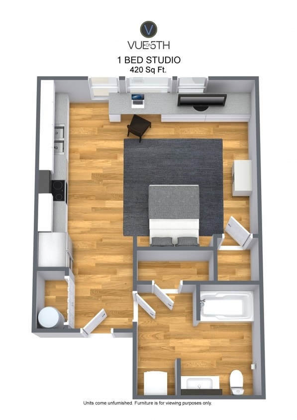 not exact layout of this studio but comparabl - 500 Lindsay St