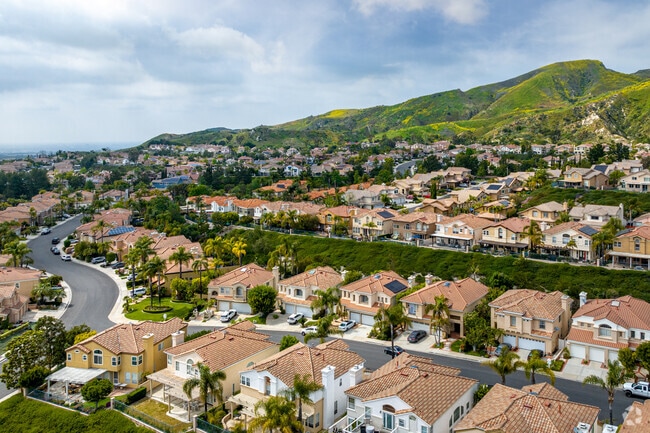Find Mediterranean-style homes nestled in the hills of Lake Forest, California.