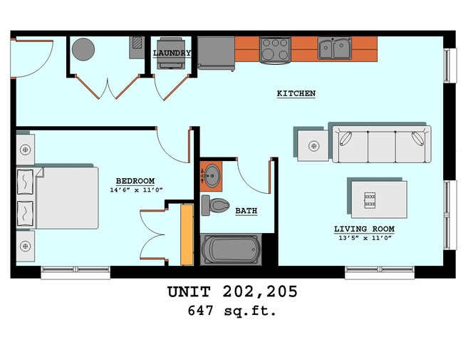 Plano de planta - Walnut Place Apartments