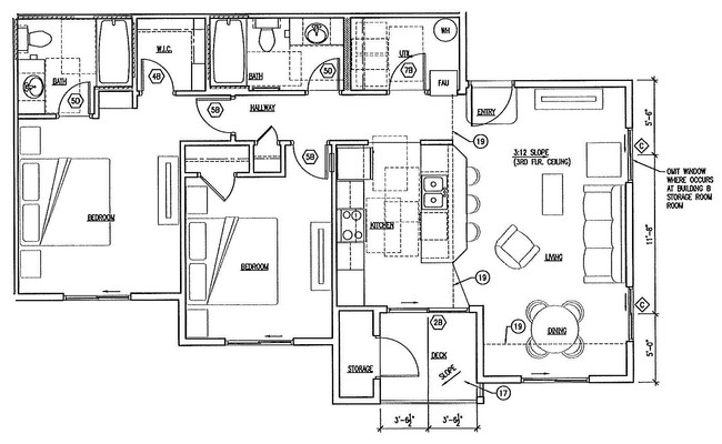 2 Beds 2 Baths Floor Plan - Palisades