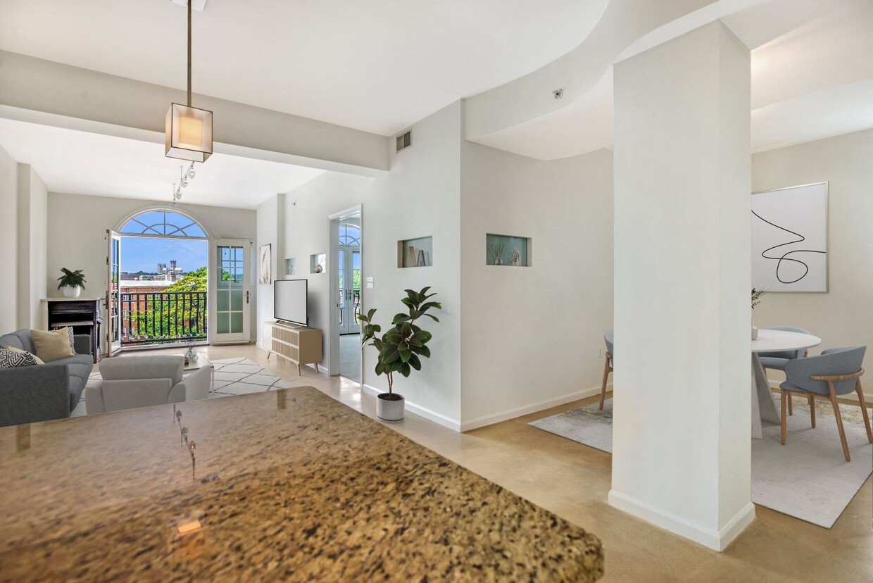 Living and dining area (virtually staged) - Kalorama Park