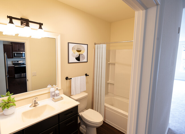 Bright, Modern Bathrooms - The Linx Club at Brookfield Hills Apartments