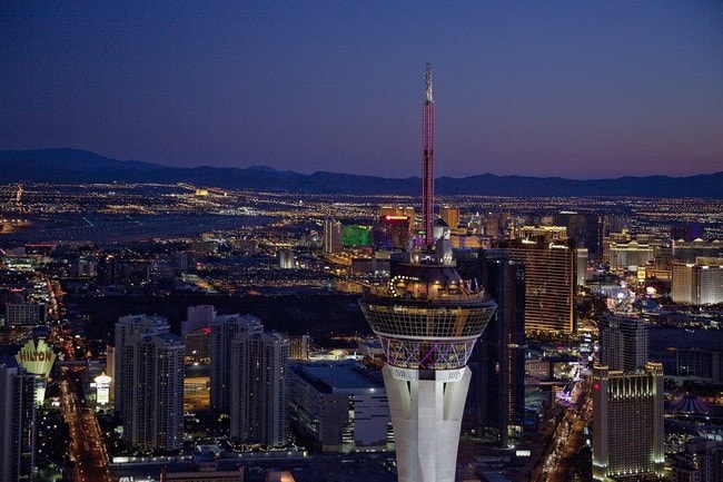 An evening view of Las Vegas