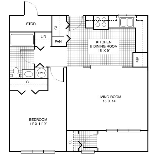 Plano de planta - Harvestview Apartments
