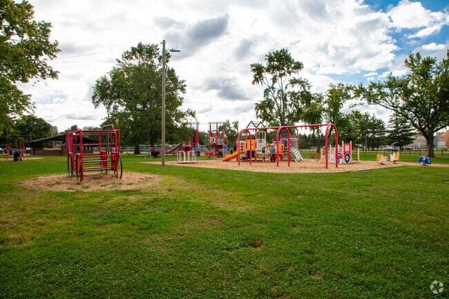 Large playground at Swinford Park located in Downtown Plainfield, IN.