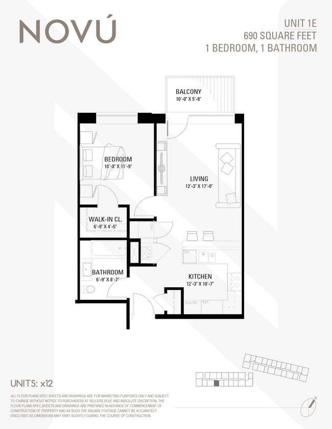 Plano de planta - Novu Apartments