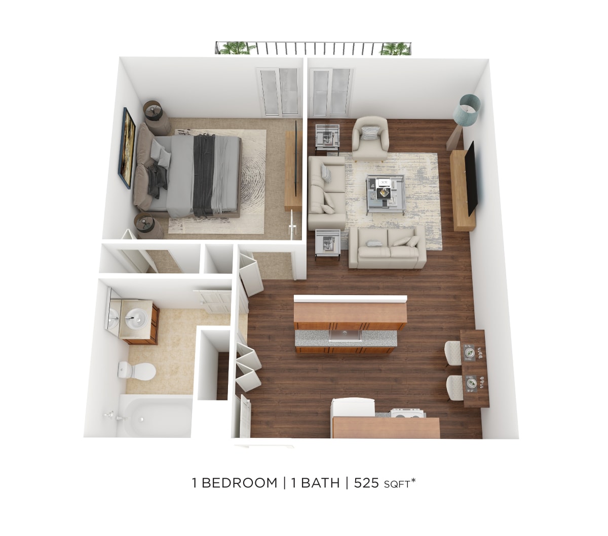 Solon Club Apartment Homes – One Bedroom 525 sqft