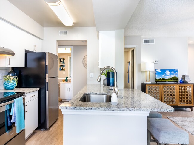 Cocina con acabados modernos - Vantage on Hillsborough Apartments