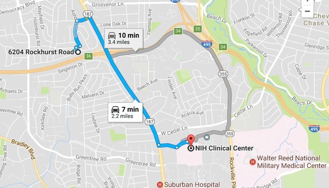 7 minute drive to NIH - 6204 Rockhurst Rd