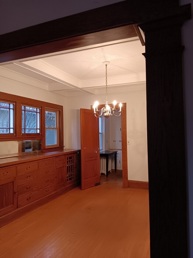 Dining room with coffered ceiling, buffet - 2114 Penn Ave S
