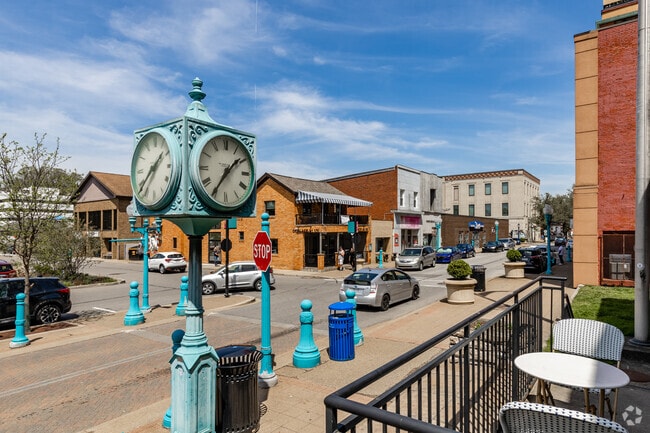 The clock on East Main Street in downtown Carnegie helps to keep residents on time.