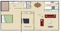 2 Bed 1 Bath Apartment