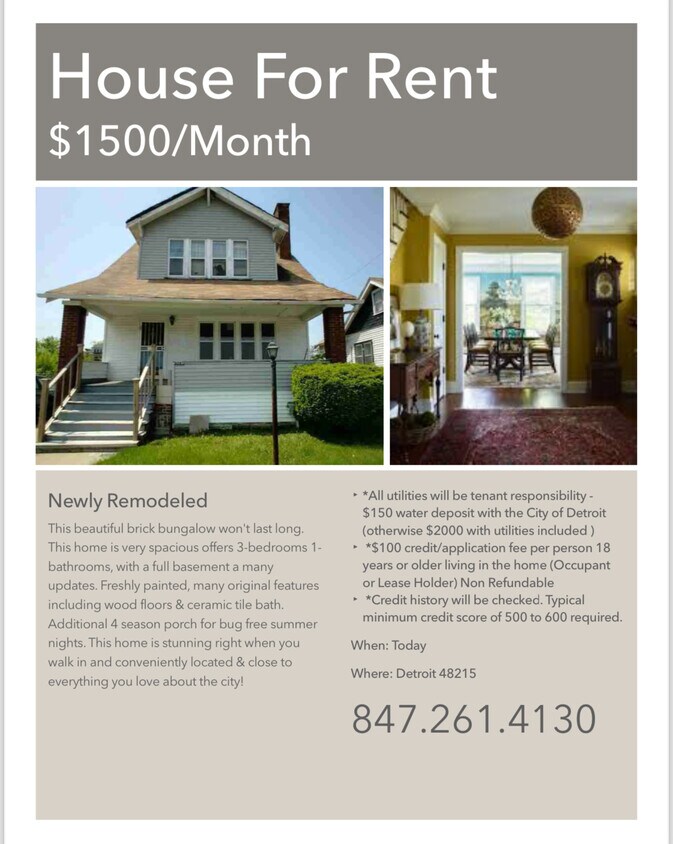 3025 Algonquin St, Detroit, MI 48215 House Rental in Detroit, MI