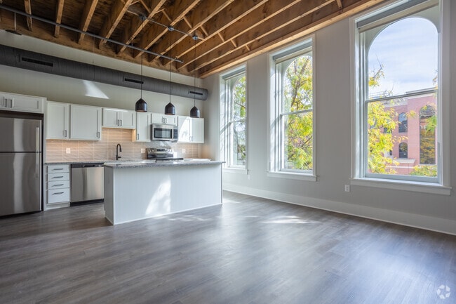 1BR, 1BA - 718SF - Living Room - Lofts at Ironworks