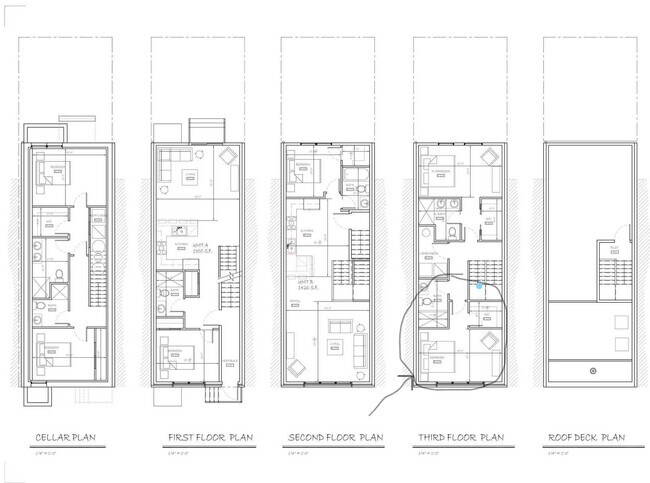 Floor Plans for Units A and B - 2436 W Thompson St