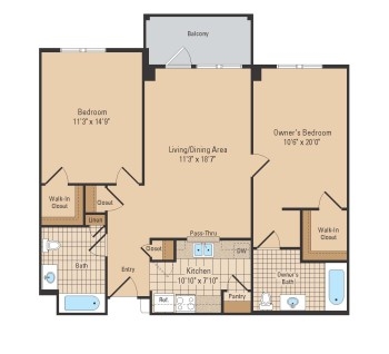 Two Bedrooms - Cherry Hill Senior Manor