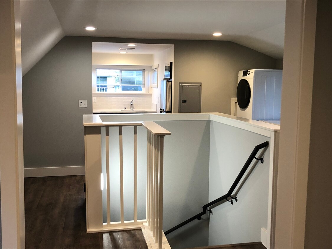 View of Kitchen and laundry from landing - 411 N L St