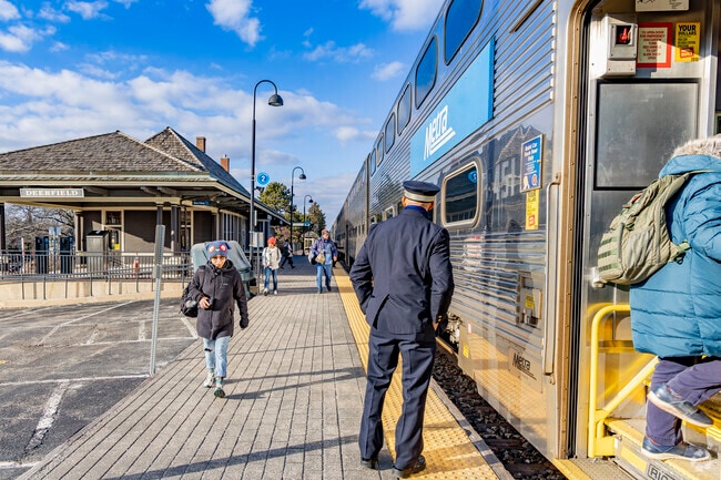 Commuters to downtown Chicago can board the train at the Deerfield Metra station.