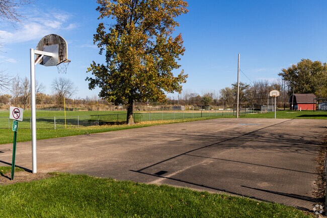 Carbon Cliff Park features a basketball court.