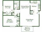 2 Bedroom / 1 Bath Apartment