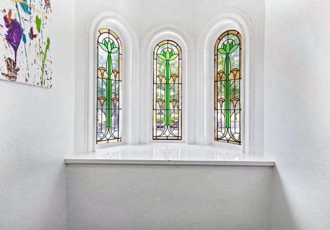 Stained glass windows - 5402 Mercedes Ave
